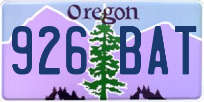 OR license plate 926BAT