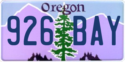 OR license plate 926BAY
