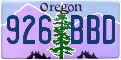 OR license plate 926BBD