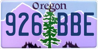 OR license plate 926BBE