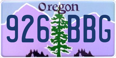 OR license plate 926BBG