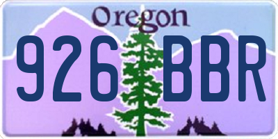 OR license plate 926BBR
