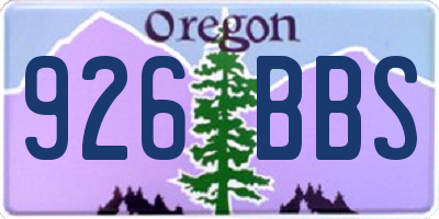 OR license plate 926BBS