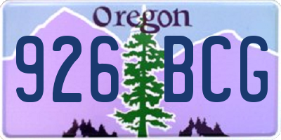 OR license plate 926BCG