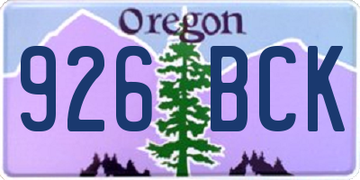 OR license plate 926BCK