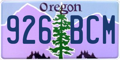 OR license plate 926BCM