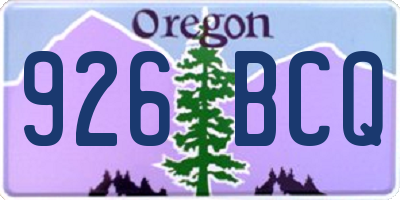 OR license plate 926BCQ