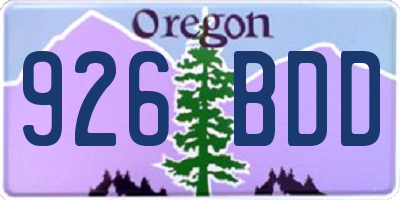 OR license plate 926BDD