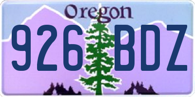 OR license plate 926BDZ
