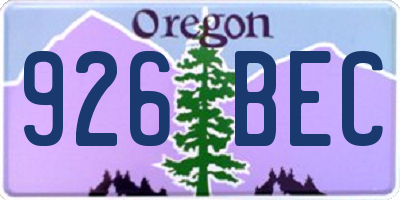 OR license plate 926BEC