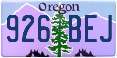 OR license plate 926BEJ