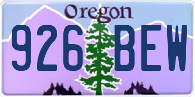 OR license plate 926BEW