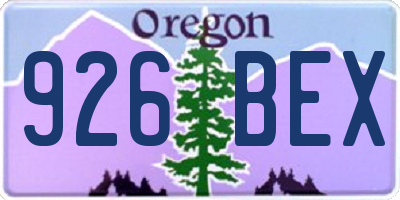 OR license plate 926BEX