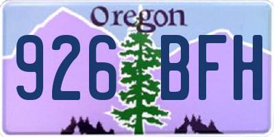 OR license plate 926BFH