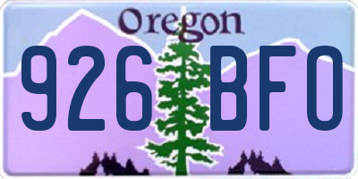 OR license plate 926BFO