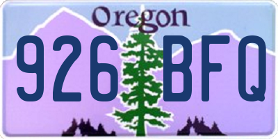 OR license plate 926BFQ