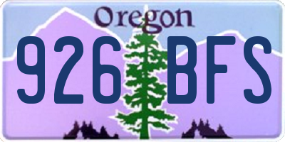 OR license plate 926BFS