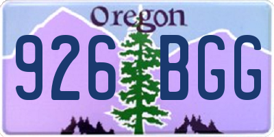 OR license plate 926BGG