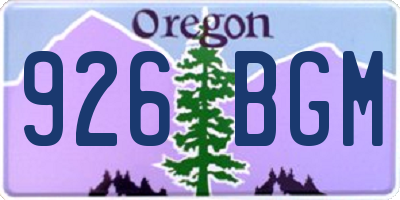 OR license plate 926BGM