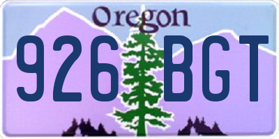OR license plate 926BGT
