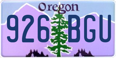OR license plate 926BGU