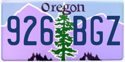 OR license plate 926BGZ