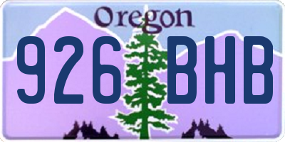 OR license plate 926BHB