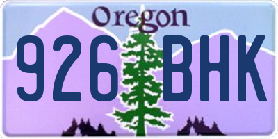 OR license plate 926BHK