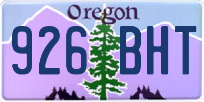 OR license plate 926BHT