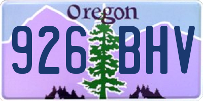 OR license plate 926BHV