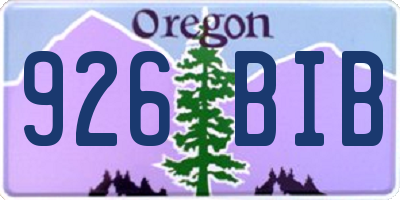 OR license plate 926BIB