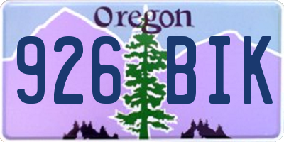 OR license plate 926BIK
