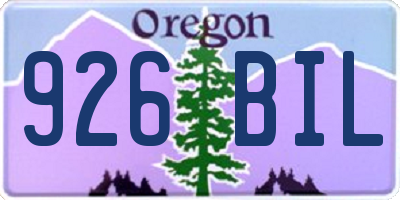 OR license plate 926BIL