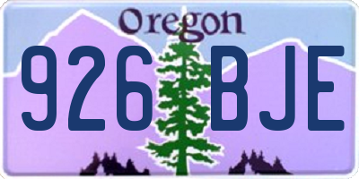 OR license plate 926BJE