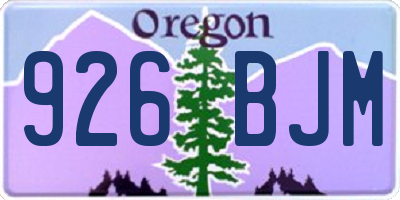 OR license plate 926BJM