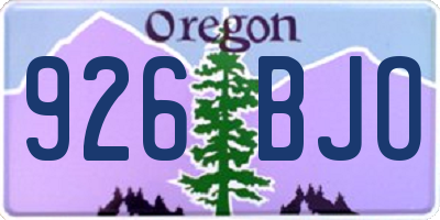 OR license plate 926BJO