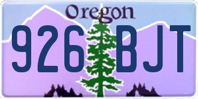 OR license plate 926BJT