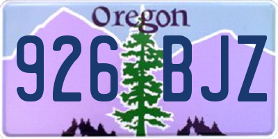 OR license plate 926BJZ