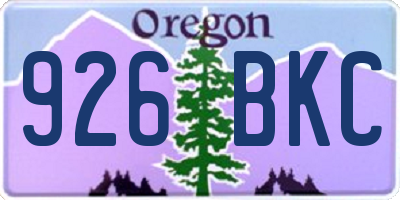 OR license plate 926BKC