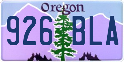 OR license plate 926BLA