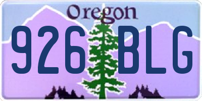 OR license plate 926BLG