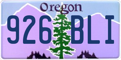 OR license plate 926BLI