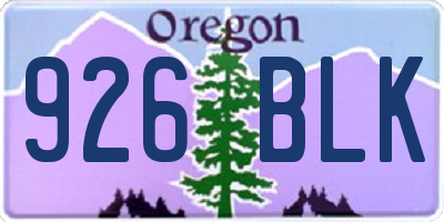 OR license plate 926BLK