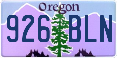 OR license plate 926BLN