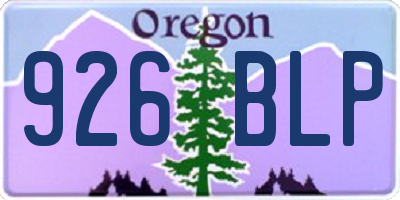 OR license plate 926BLP
