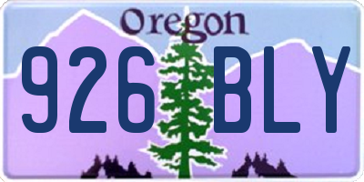OR license plate 926BLY