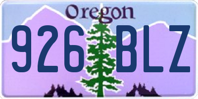 OR license plate 926BLZ