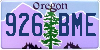 OR license plate 926BME