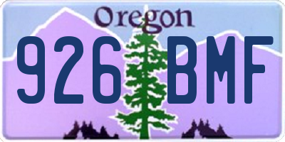 OR license plate 926BMF
