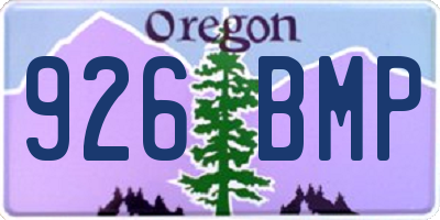 OR license plate 926BMP